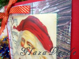 Скрапбукинг открытки -  "Санта Клаус"